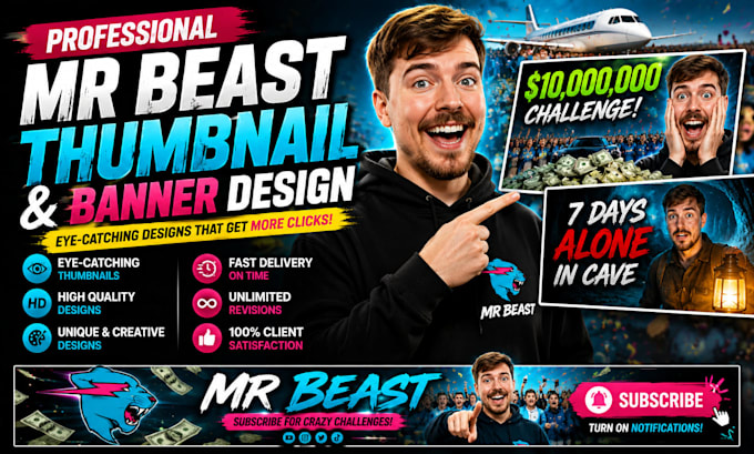 design youtube thumbnails and channel banners