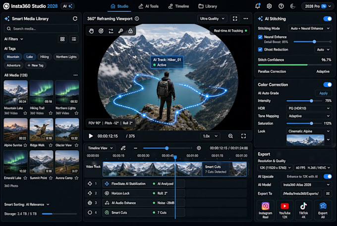 edit 360 camera video into engaging content for creators