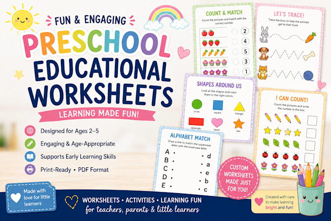 design preschool educational worksheets