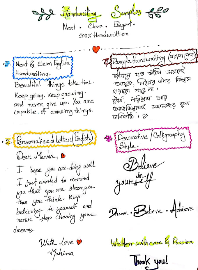 write beautiful handwritten letters and notes