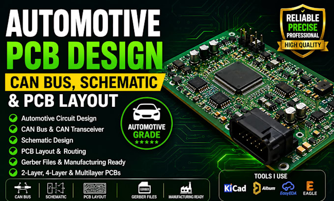 do automotive pcb design, can bus, schematic and pcb layout