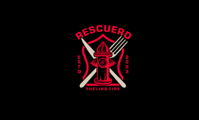 design unique fire fighter dietitian logo