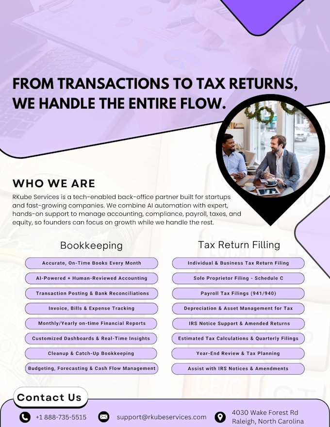 online bookkeeping and content designs
