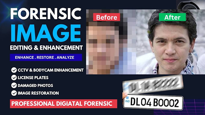 do forensic image editing, enhancement, restoration and analysis