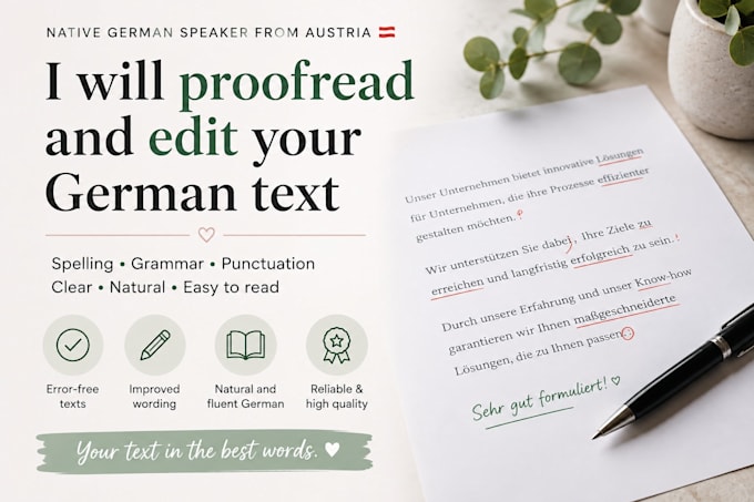 proofread and edit your german text