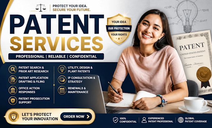 do patent search, patent drafting and patent filing
