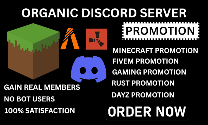 promote minecraft server promotion, dayz, rust, fivem, gaming server, dis