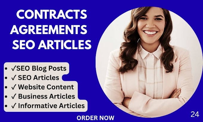 write smart business contracts agreements and SEO articles