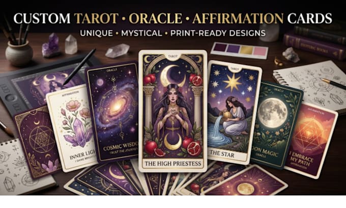 custom tarot cards, oracle decks, and affirmation cards