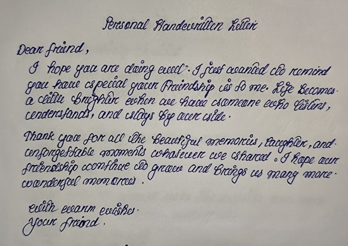 handwrite your text in elegant cursive handwriting
