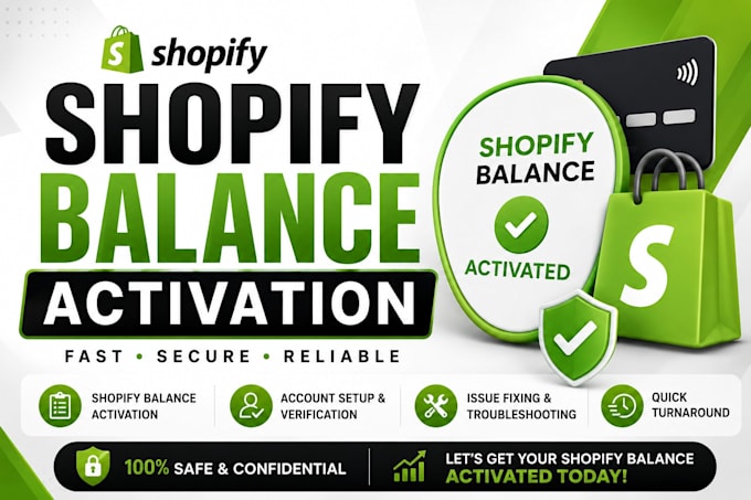 activate shopify balance and shopify payment for your shopify store