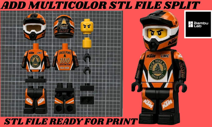 color stl file, split, slice 3d model on bambu lab ams for multicolor printing