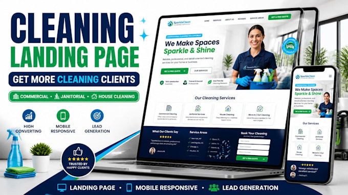 design cleaning landing page