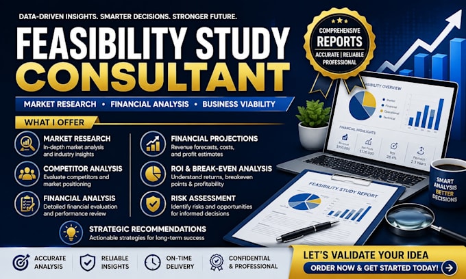 create a professional feasibility study, business plan and market research