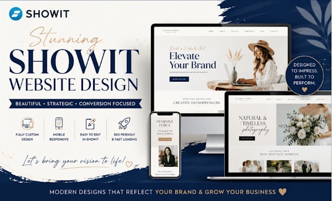 design, redesign and customize showit website or template