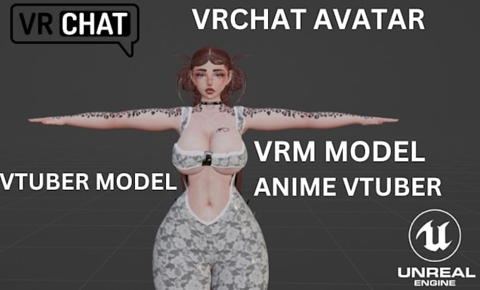 make a custom vrchat avatar, anime vtuber, warudo and vseeface rig