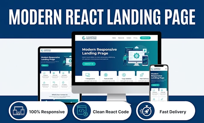 build a fast, responsive react landing page or website