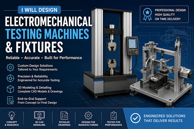 design electromechanical testing machines and fixtures