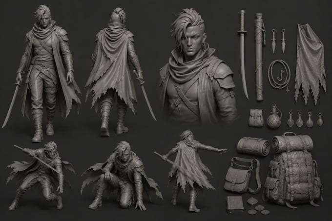 sculpt 3d character creatures model 3d figurine statues tabletop for printing