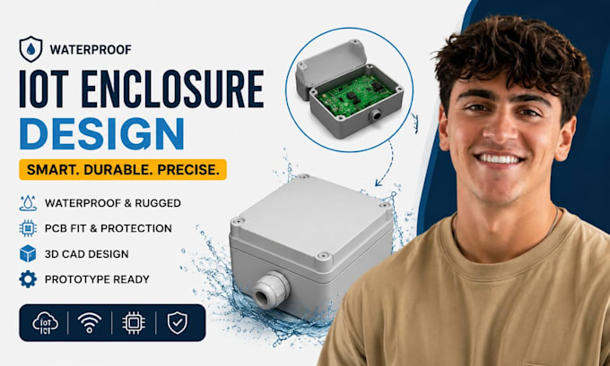 waterproof iot enclosure, smart device housing, pcb electronics casing
