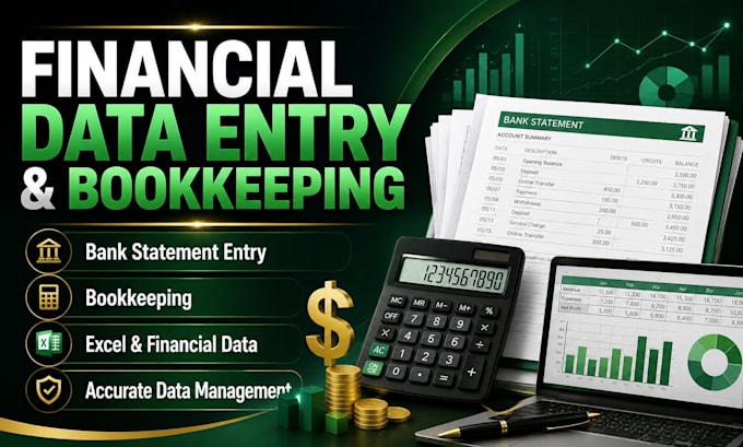 do financial data entry, bookkeeping in excel