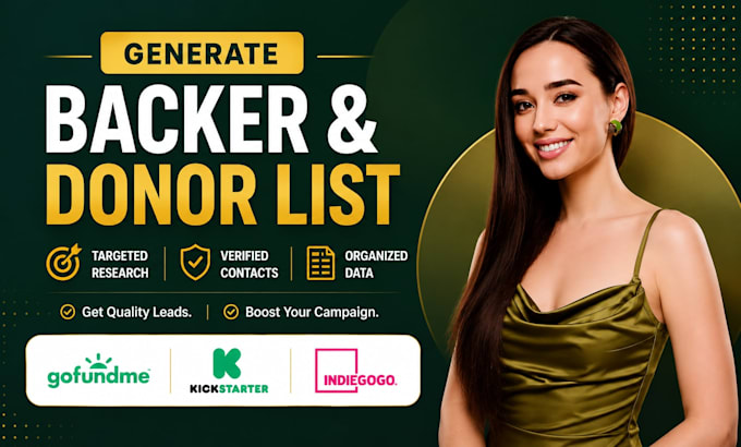 generate backer donor list for gofundme kickstarter  indiegogo