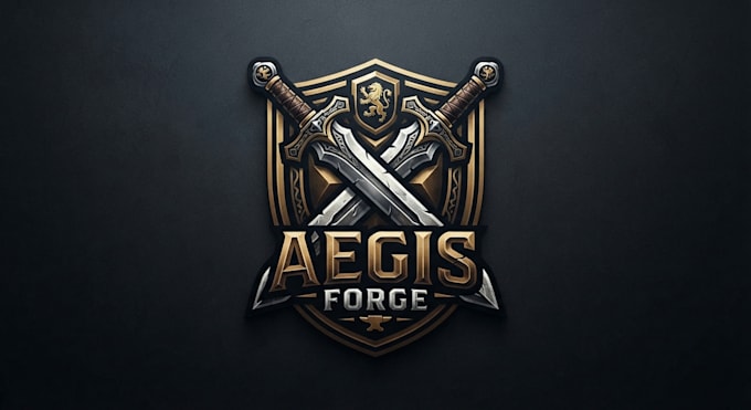design a bold crossed swords logo for your brand