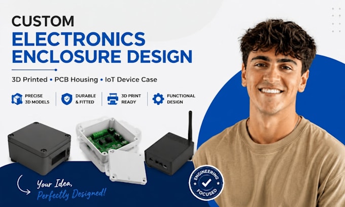 3d printed electronics enclosure, pcb housing, custom iot device case designs