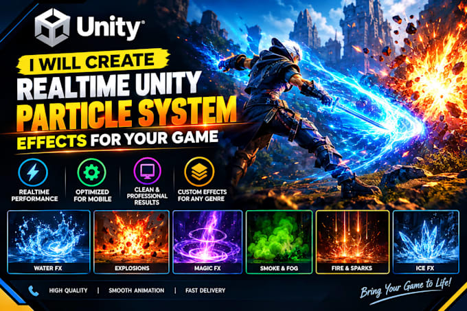 create realtime unity particle system effects for your game
