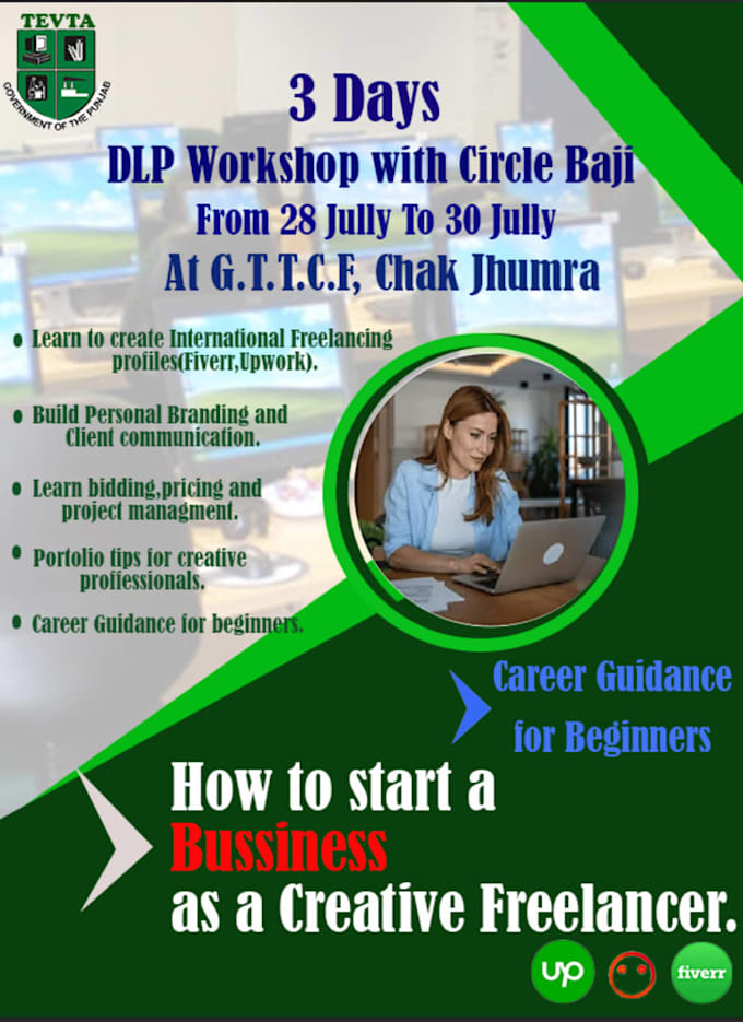 create professional workshop poster design for freelancing