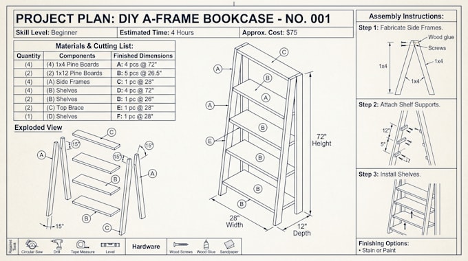 create detailed woodworking plans for DIY projects