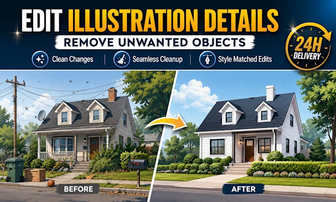 edit or change illustration details and remove unwanted objects