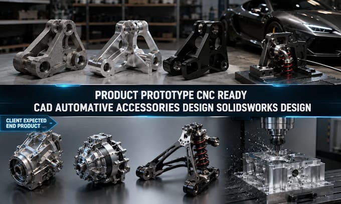 product prototype cnc ready cad automative accessories design solidsworks design