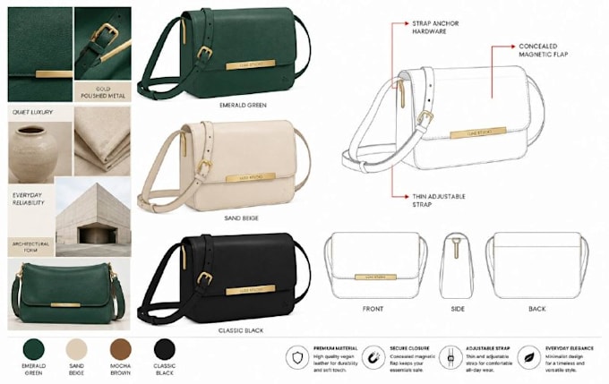 design handbag, bag, accessory tech packs