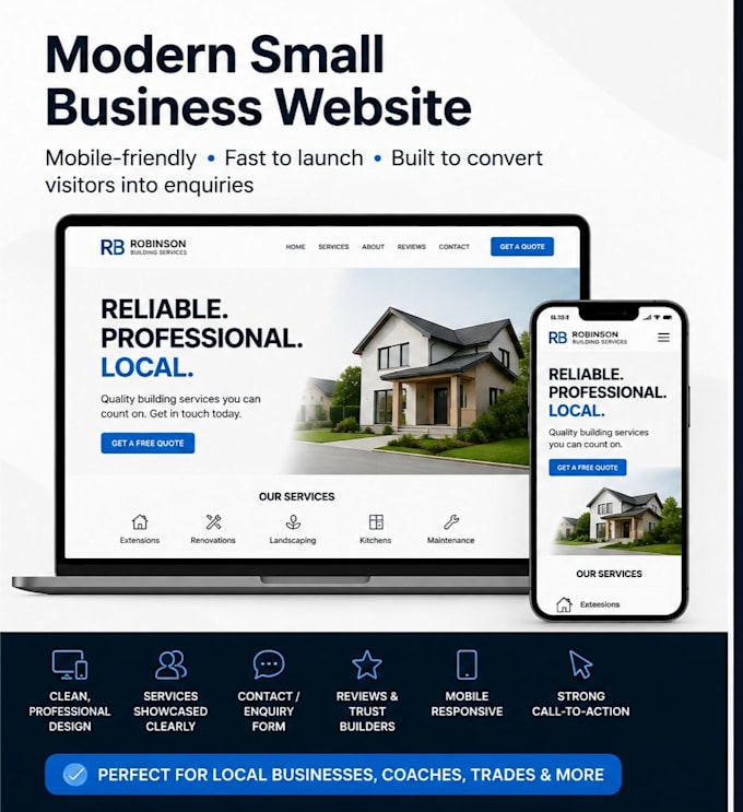 build a modern small business website with an enquiry dashboard