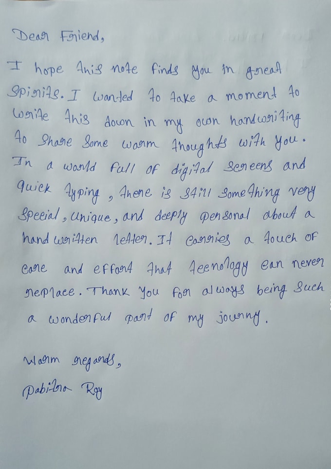 write anything in my neat and clean handwriting