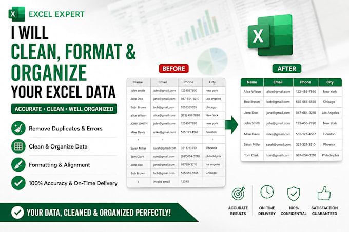 clean, format and organize your excel data