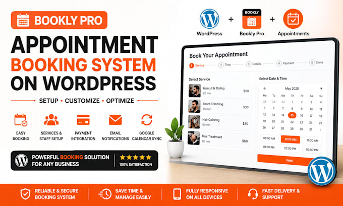 set up and customize bookly pro appointment booking on wordpress booking website