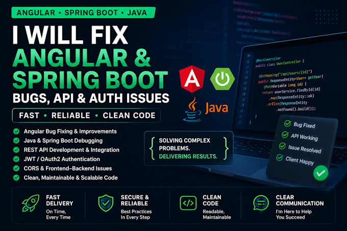 fix angular and spring boot bugs apis and authentication issues