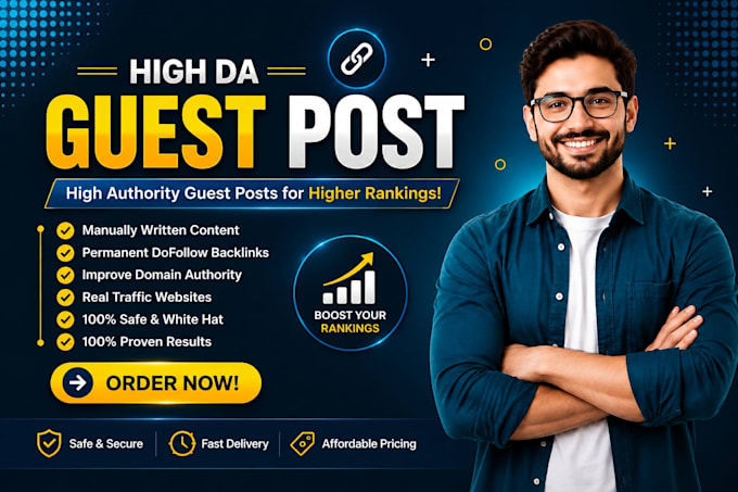 do SEO guest post backlink, high da guest post service