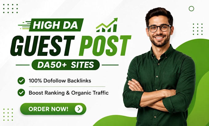 do SEO guest post backlink, high da guest post service