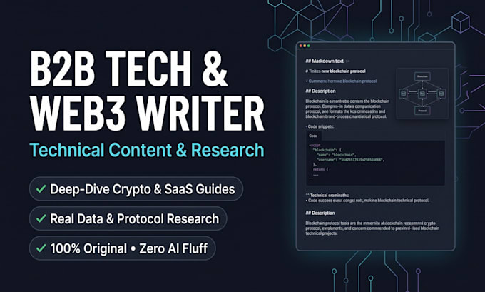 write engaging tech, crypto, and web3 articles or blog posts