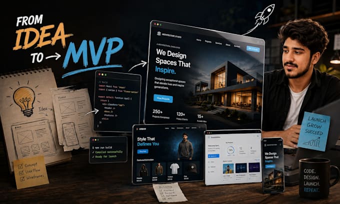 build saas mvp, ai mvp, startup mvp web app and custom web app