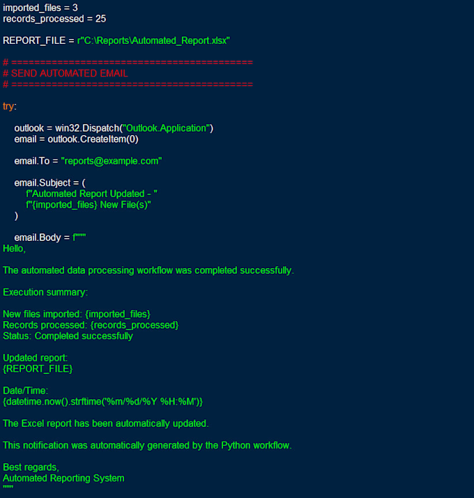 automate excel outlook and repetitive tasks using python