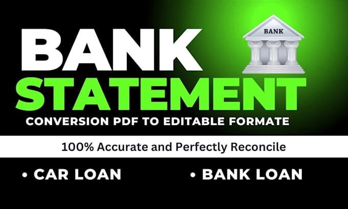 reconcile bank statement PDF to editable format