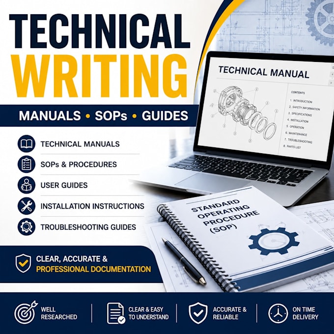 write technical manuals, guides, sops and documentation