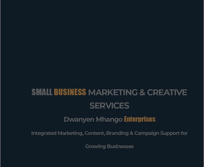provide marketing and creative support for your small business