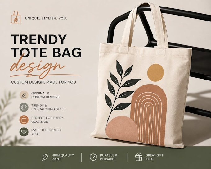 create a unique custom tote bag design