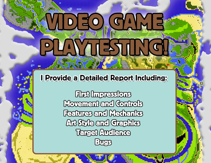 playtest your game and provide thorough written feedback with footage, no ai