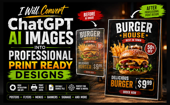 turn chatgpt ai images into print ready menu designs